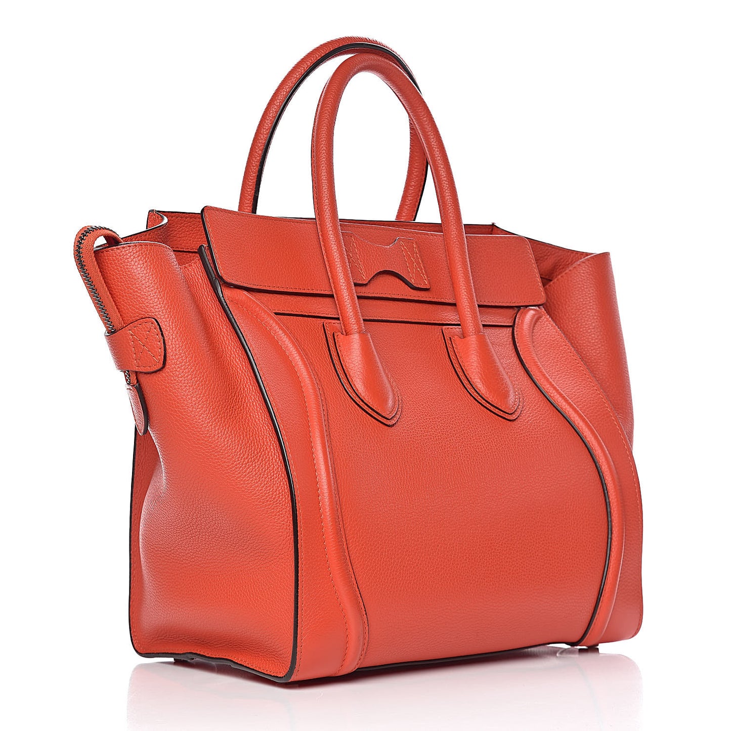 Drummed Calfskin Mini Luggage Vermillion
