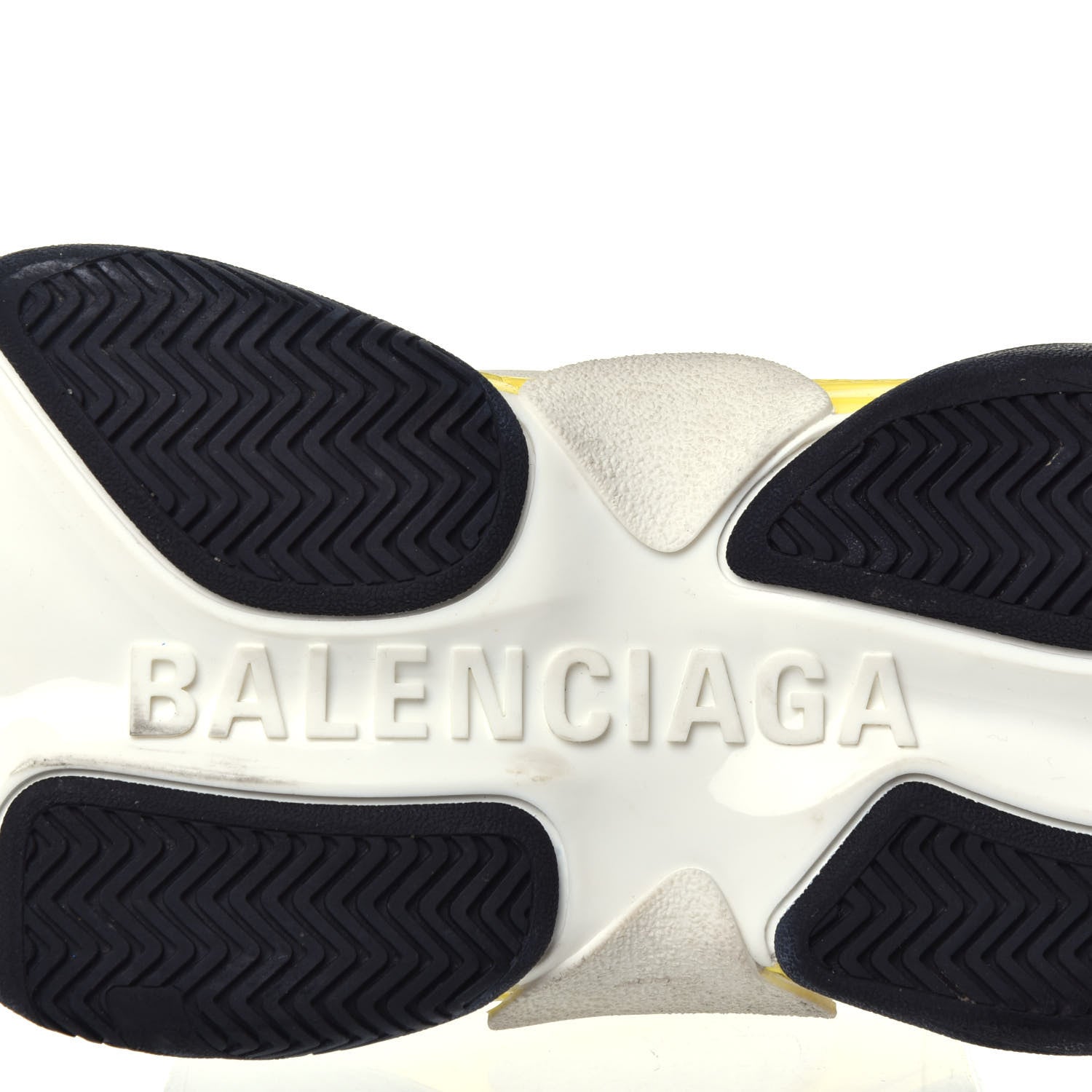 Balenciaga Fabric Mesh Womens Triple S Sneakers 39 Black Yellow 9 of 9