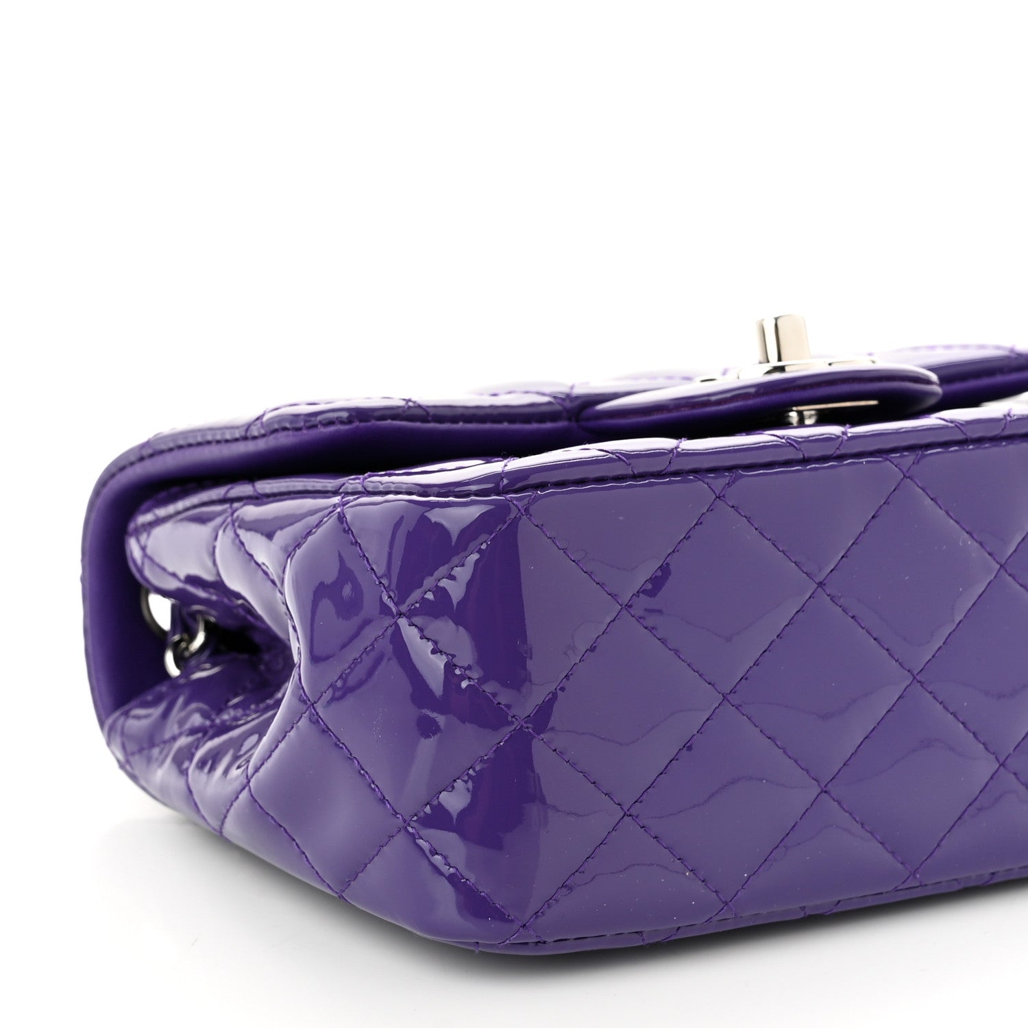 Chanel Patent Quilted Mini Square Flap Purple 9 of 10