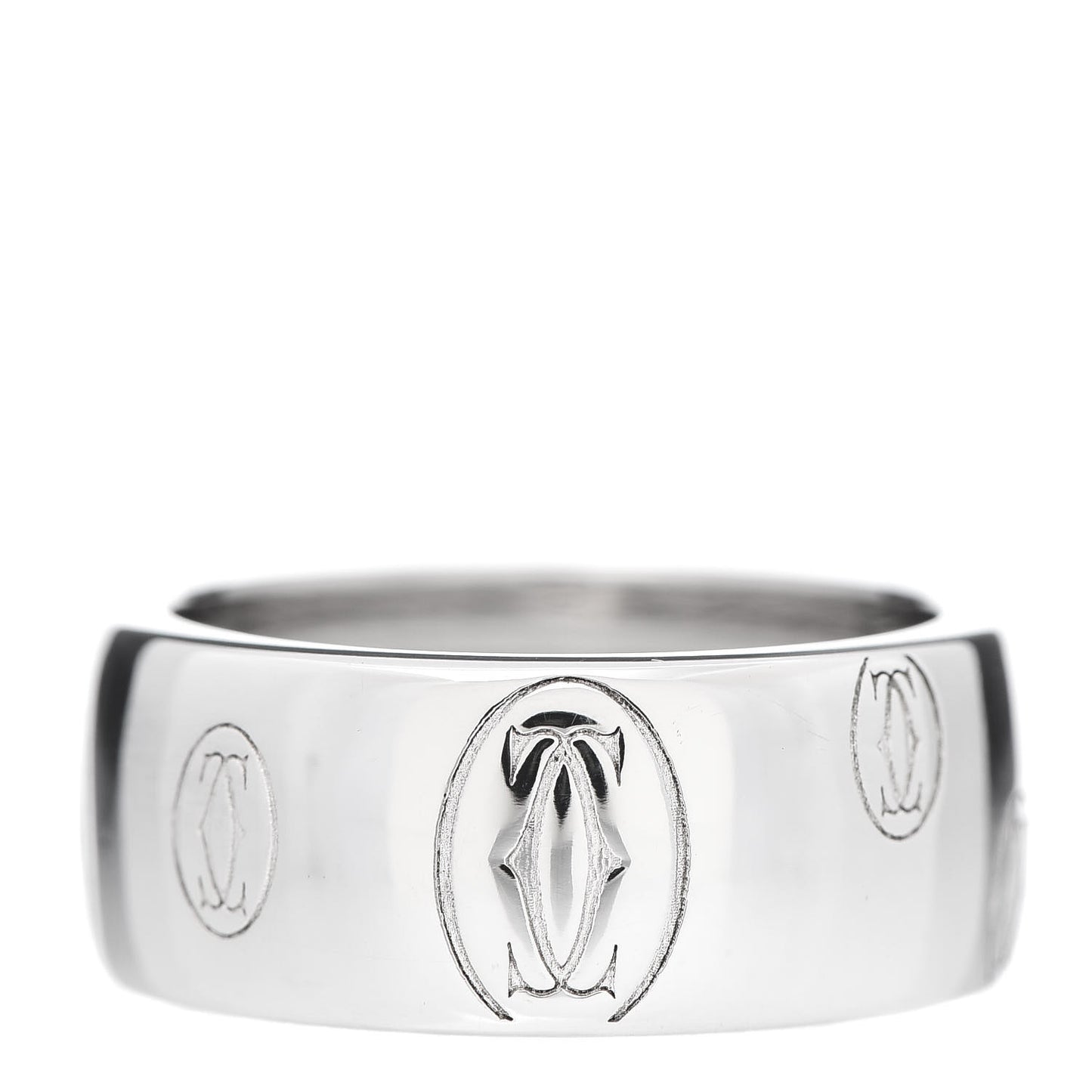 18K White Gold 8mm Happy Birthday Band Ring 51 5.75