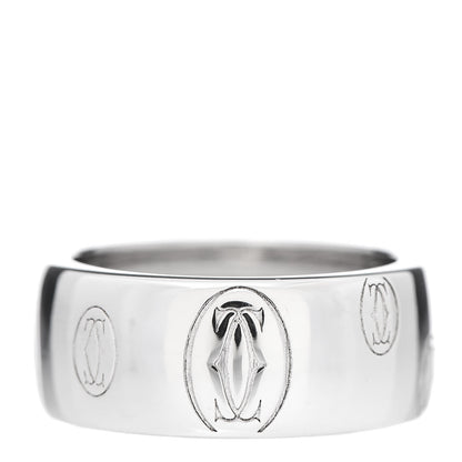 Cartier 18K White Gold 8mm Happy Birthday Band Ring 51 5.75 1 of 6