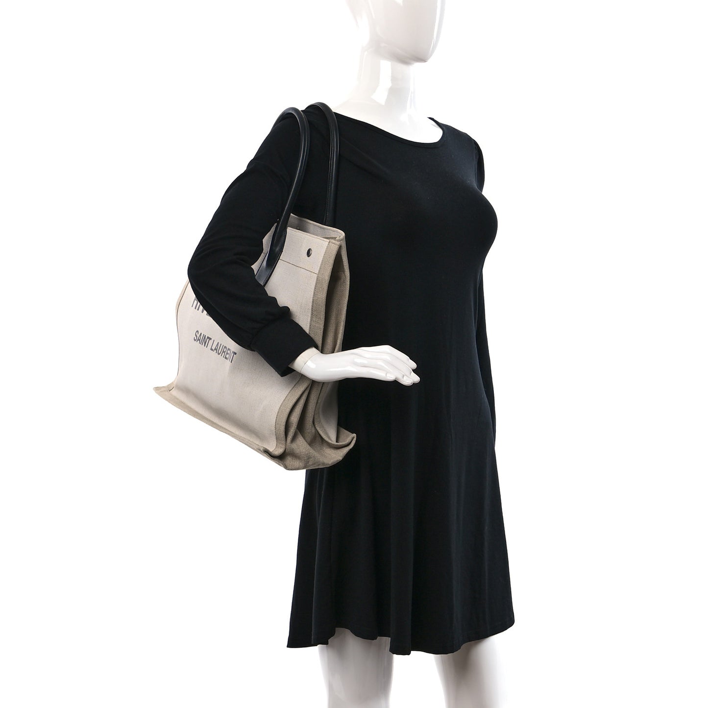 Linen Calfskin Rive Gauche Tote Optic White