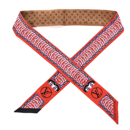Louis Vuitton Silk Monogram Kabuki Stickers BB Bandeau Rouge 1 of 4