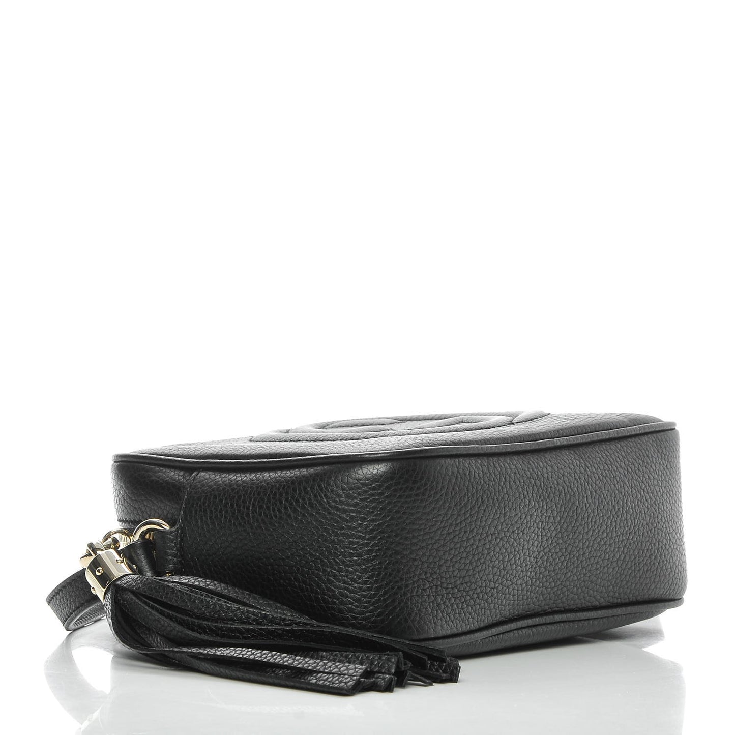Pebbled Calfskin Small Soho Disco Bag Black