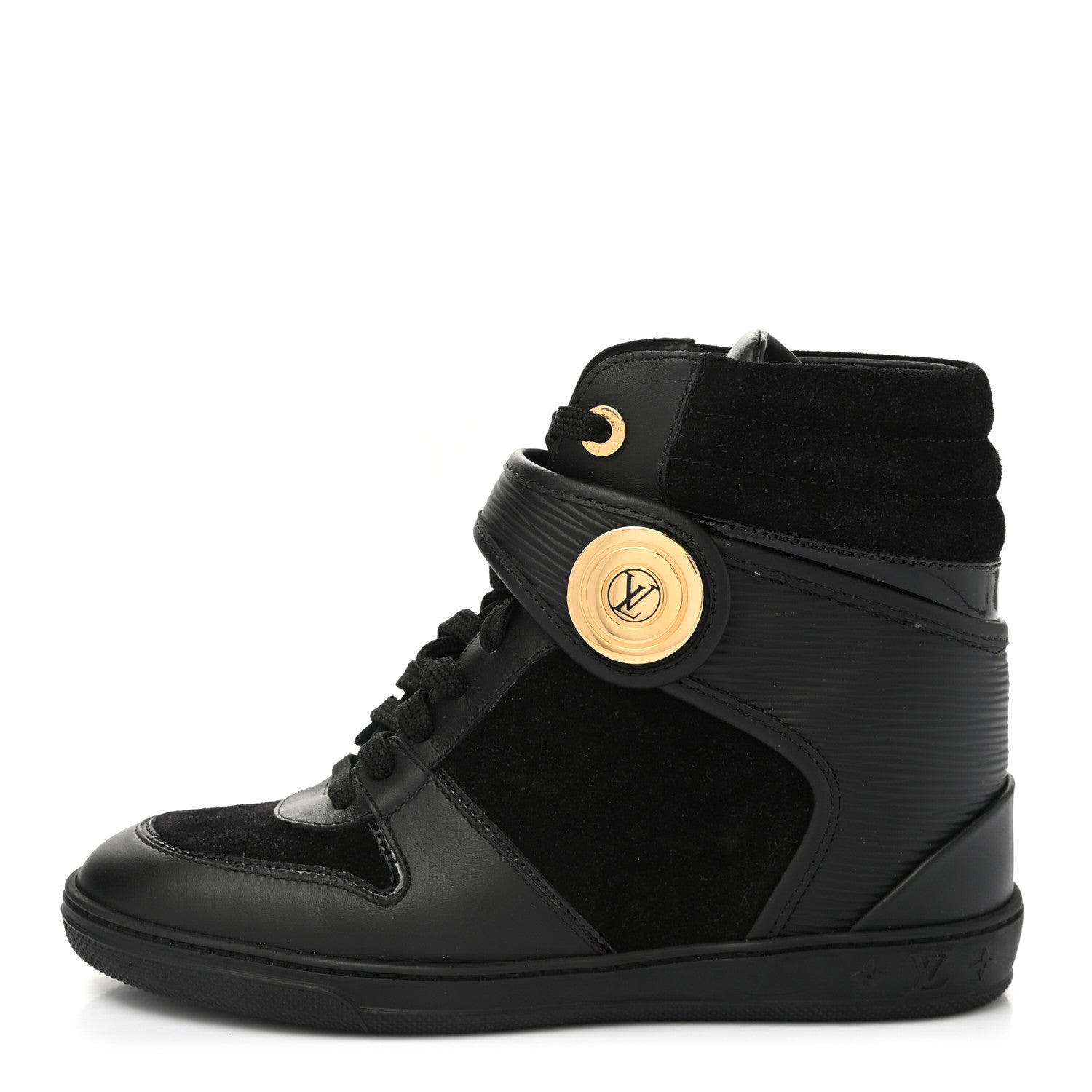 Louis Vuitton Epi Suede Postmark Wedge Sneakers 36.5 Black 1 of 9