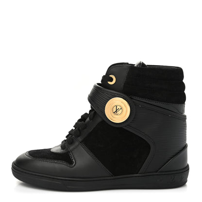 Louis Vuitton Epi Suede Postmark Wedge Sneakers 36.5 Black 1 of 9
