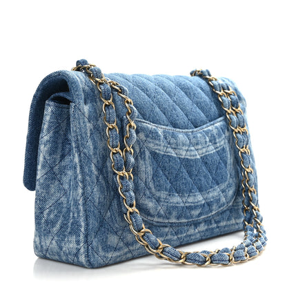 Chanel Denim Quilted Medium Double Flap Blue 3 of 9