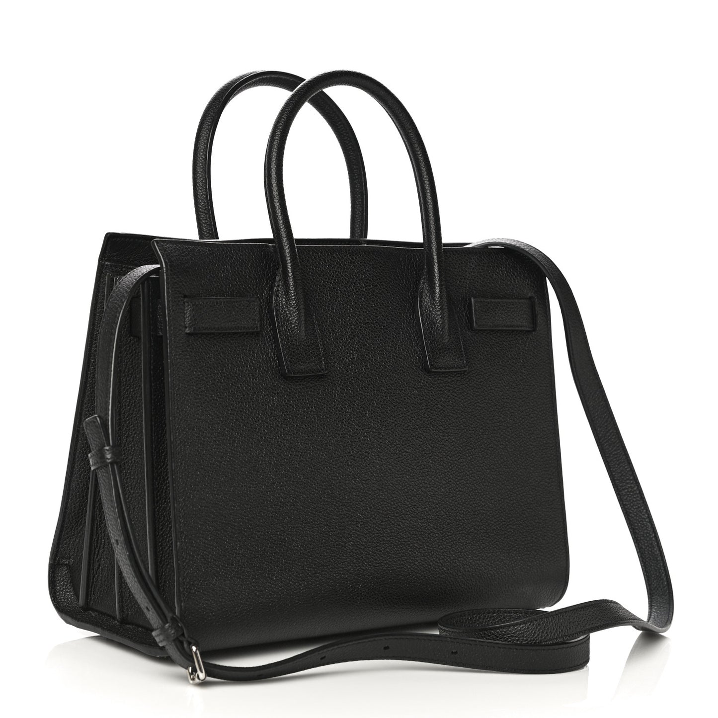 Grained Calfskin Baby Sac De Jour Black