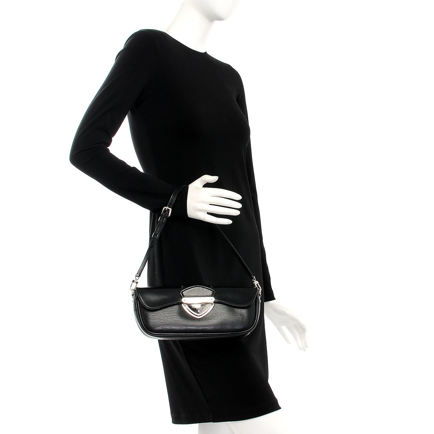 Louis Vuitton Epi Montaigne Clutch Black 2 of 7
