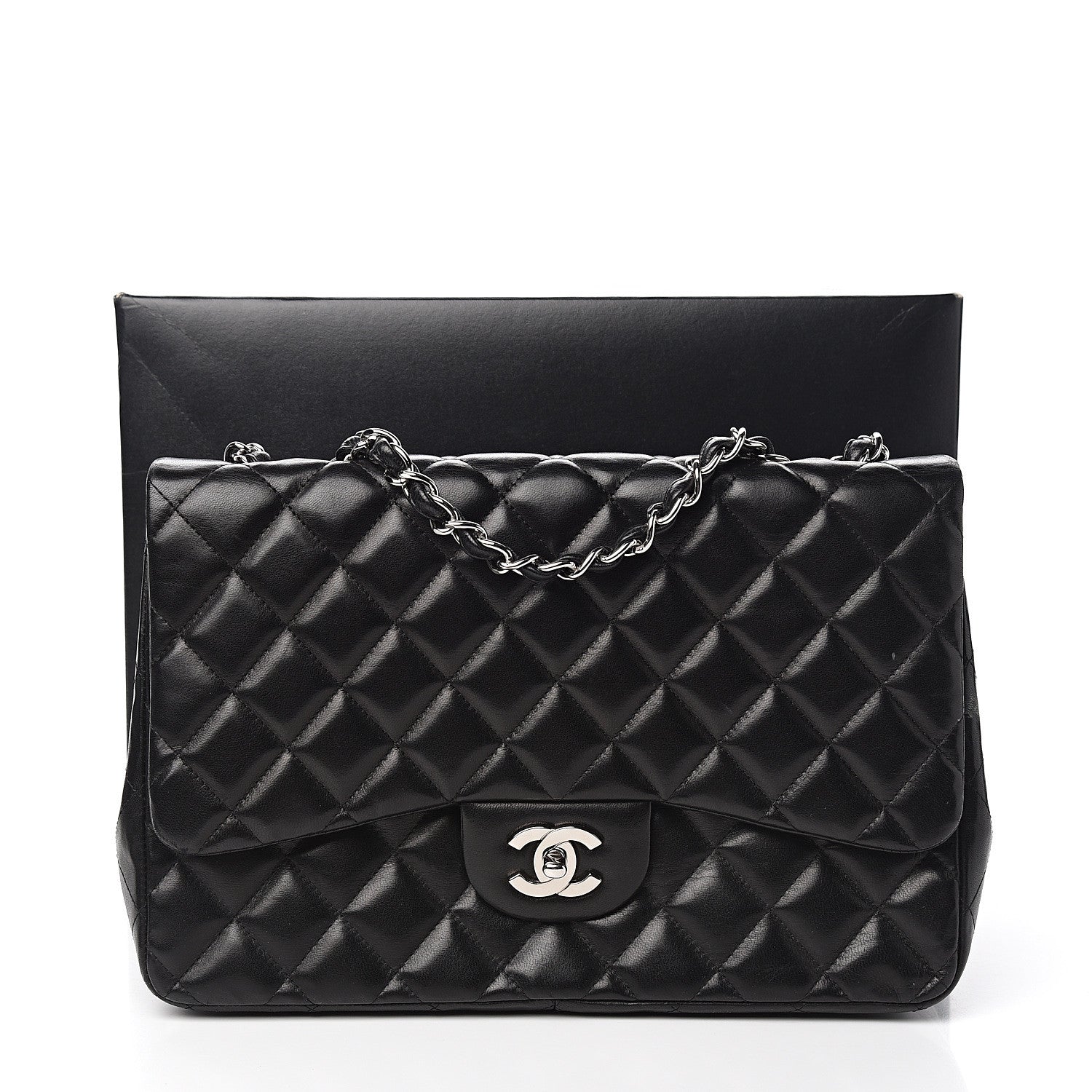 Chanel Lambskin Quilted Jumbo Single Flap Black 10 of 10