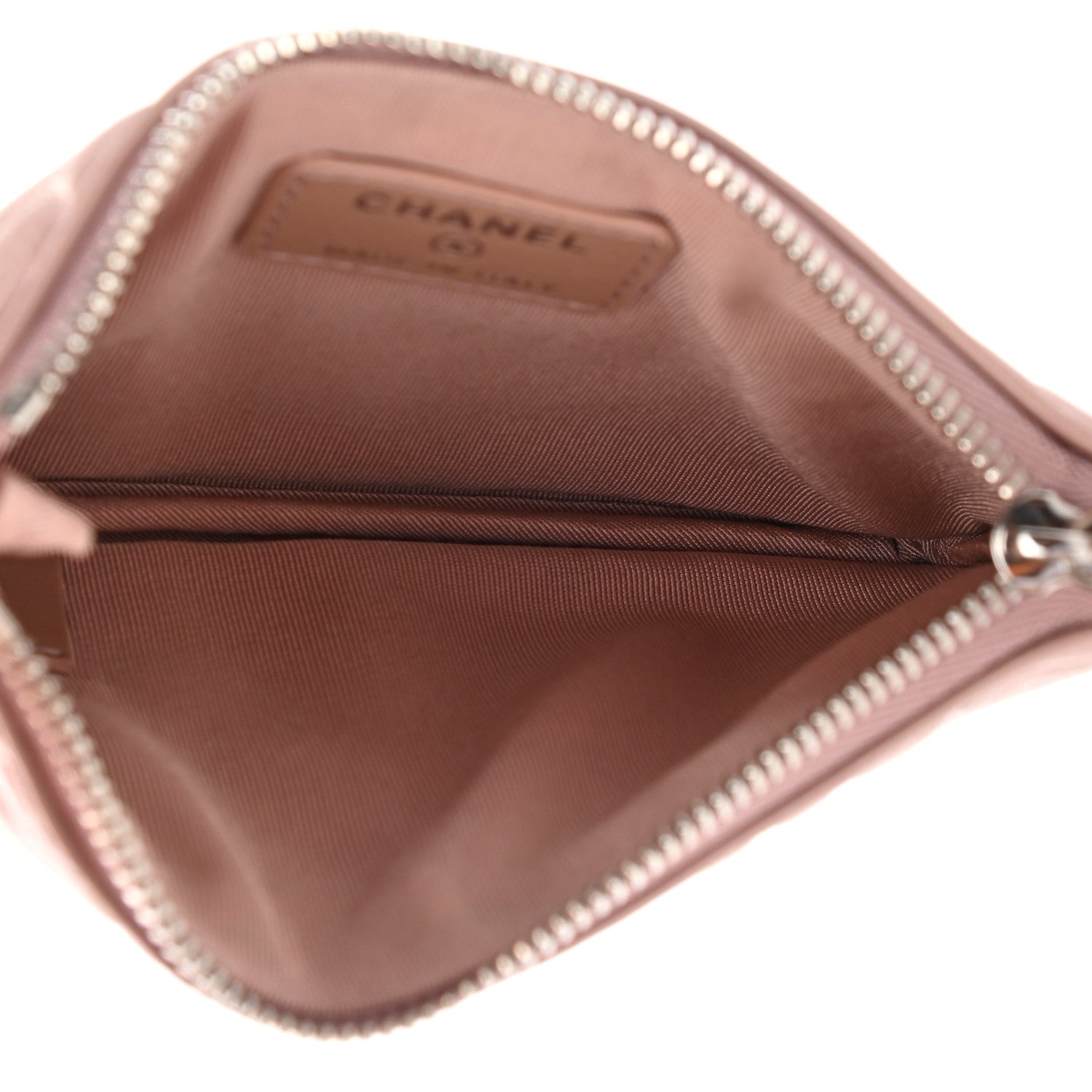 Chanel Goatskin Camellia Embossed Cosmetic Pouch Light Pink 5 of 8