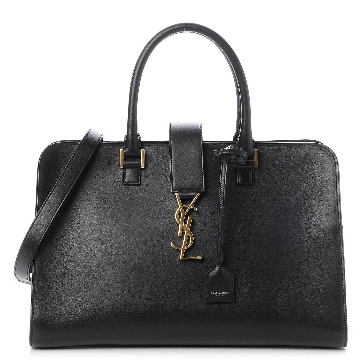 Saint Laurent Smooth Calfskin Medium Monogram Cabas Black 1 of 8