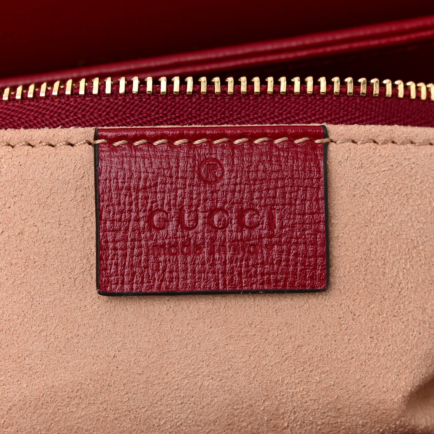 GG Supreme Monogram Azalea Calfskin Horsebit 1955 Shoulder Bag Beige Ebony New Cherry Red