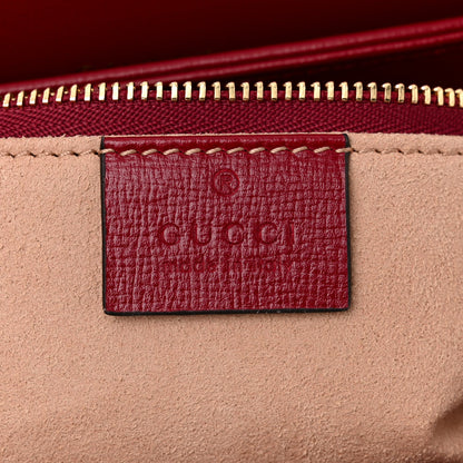 Gucci GG Supreme Monogram Azalea Calfskin Horsebit 1955 Shoulder Bag Beige Ebony New Cherry Red 6 of 11