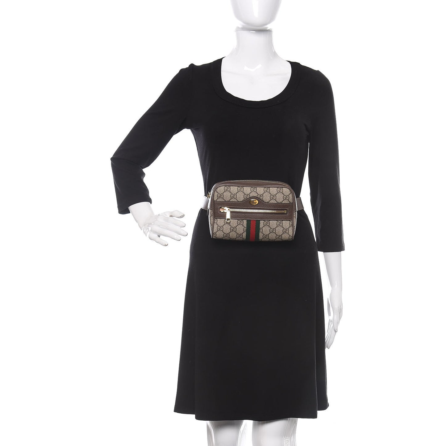GG Supreme Monogram Small Ophidia Belt Bag 65 26 Dark Brown