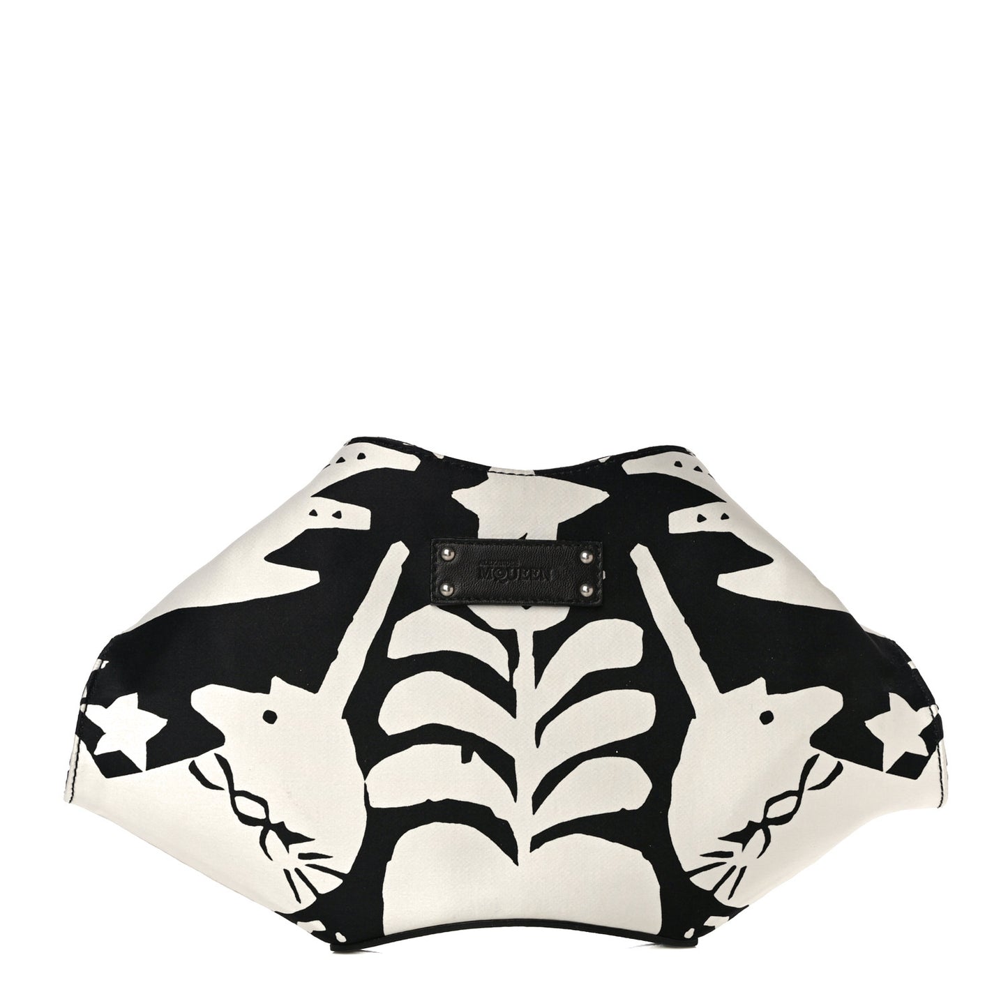 Silk Unicorn Print De Manta Clutch Black White