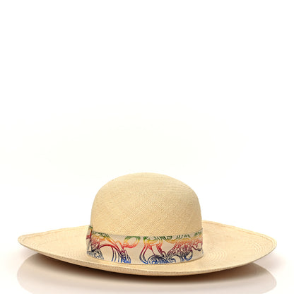 Hermes Straw Panama Brisa Brides De Gala Hat 57 Naturel Multicolore 2 of 7