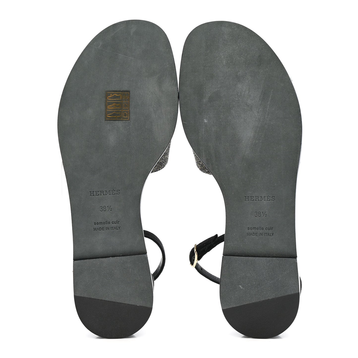 Suede Glitter Santorini Sandals 38.5 Black