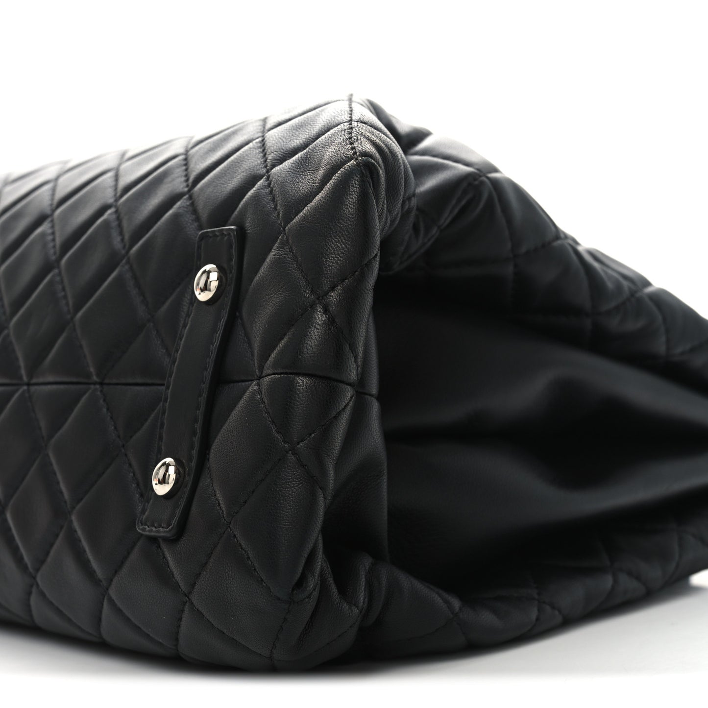 Lambskin Quilted By 3 Shopping Tote Black