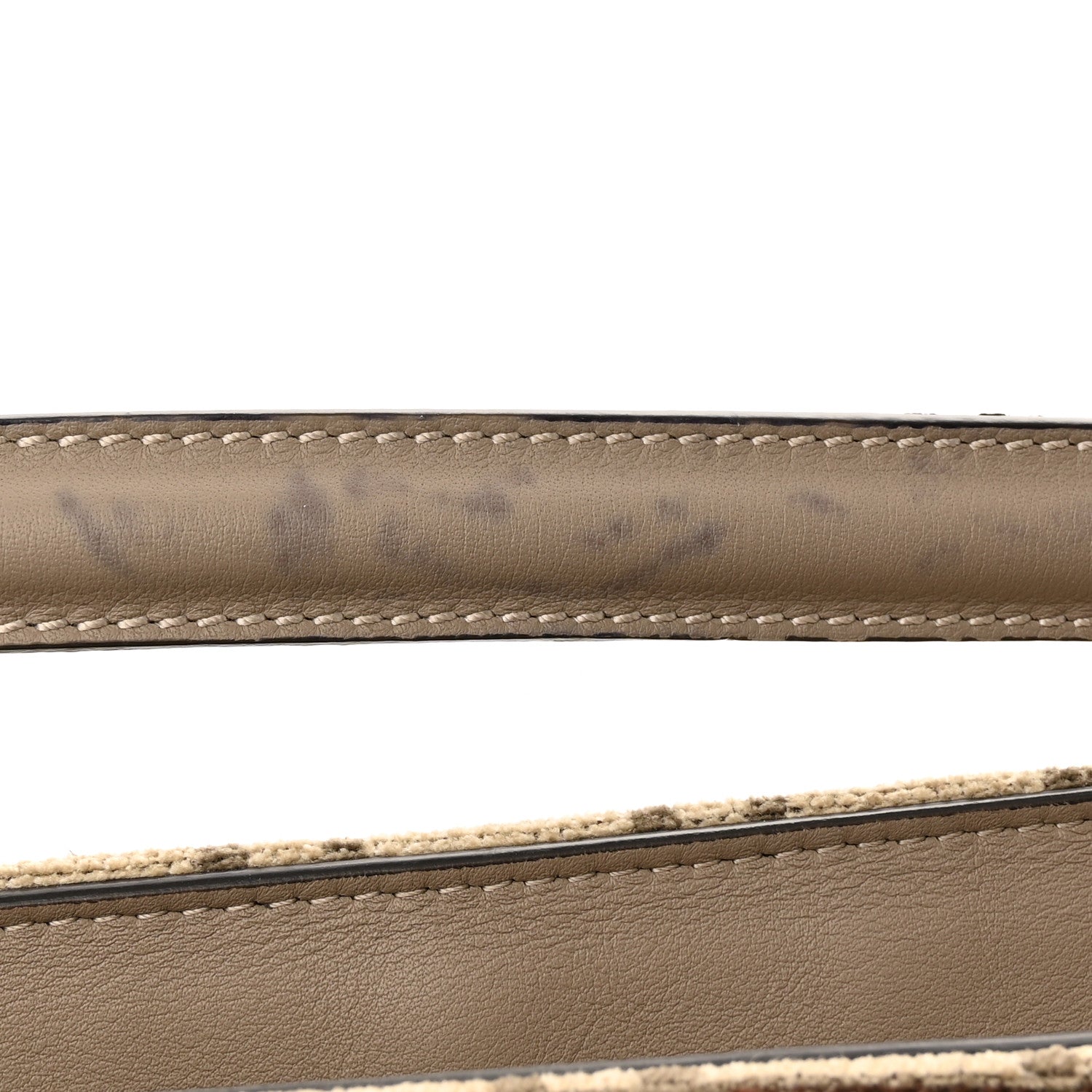 Fendi Chenille Vitello Seta Plexiglass FF Fendi O'Lock Zipper Tortora Nuvola 13 of 13