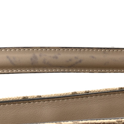 Fendi Chenille Vitello Seta Plexiglass FF Fendi O'Lock Zipper Tortora Nuvola 13 of 13