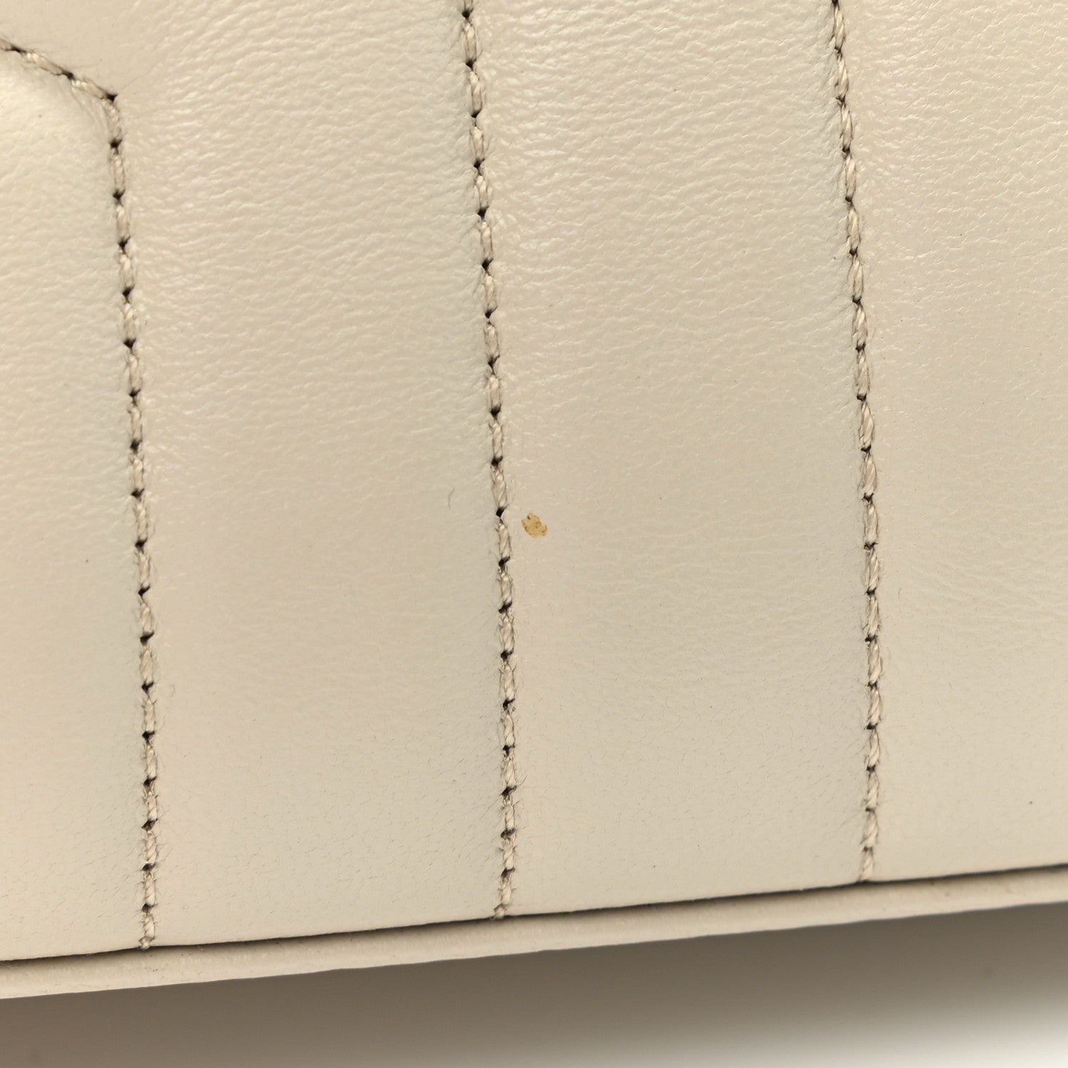 Saint Laurent Lambskin Matelasse Cosmetic Case Ivory 8 of 8