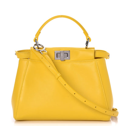 Fendi Nappa Mini Peekaboo Iconic Satchel Lime 1 of 9
