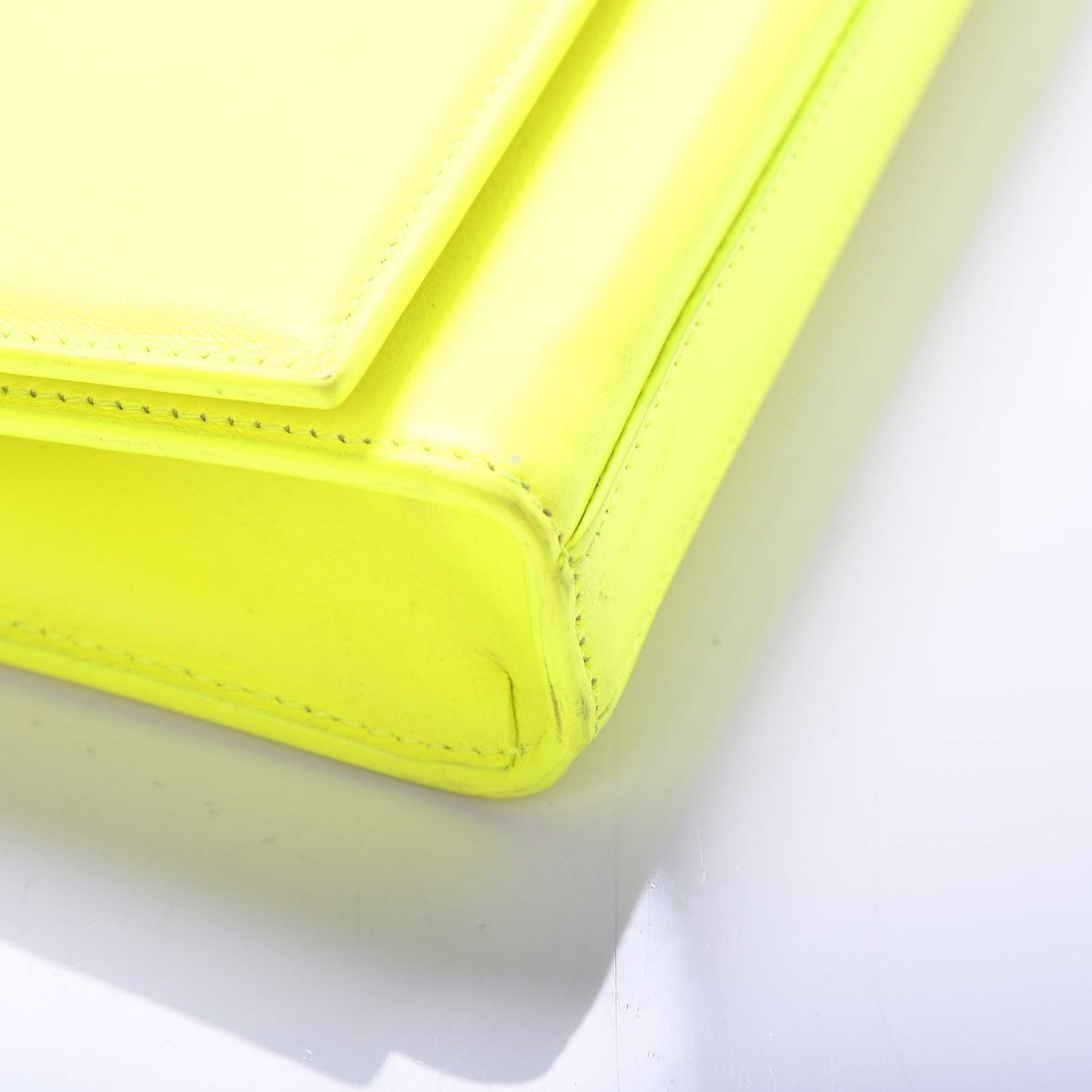 Calfskin Classic Monogram Clutch Neon Yellow