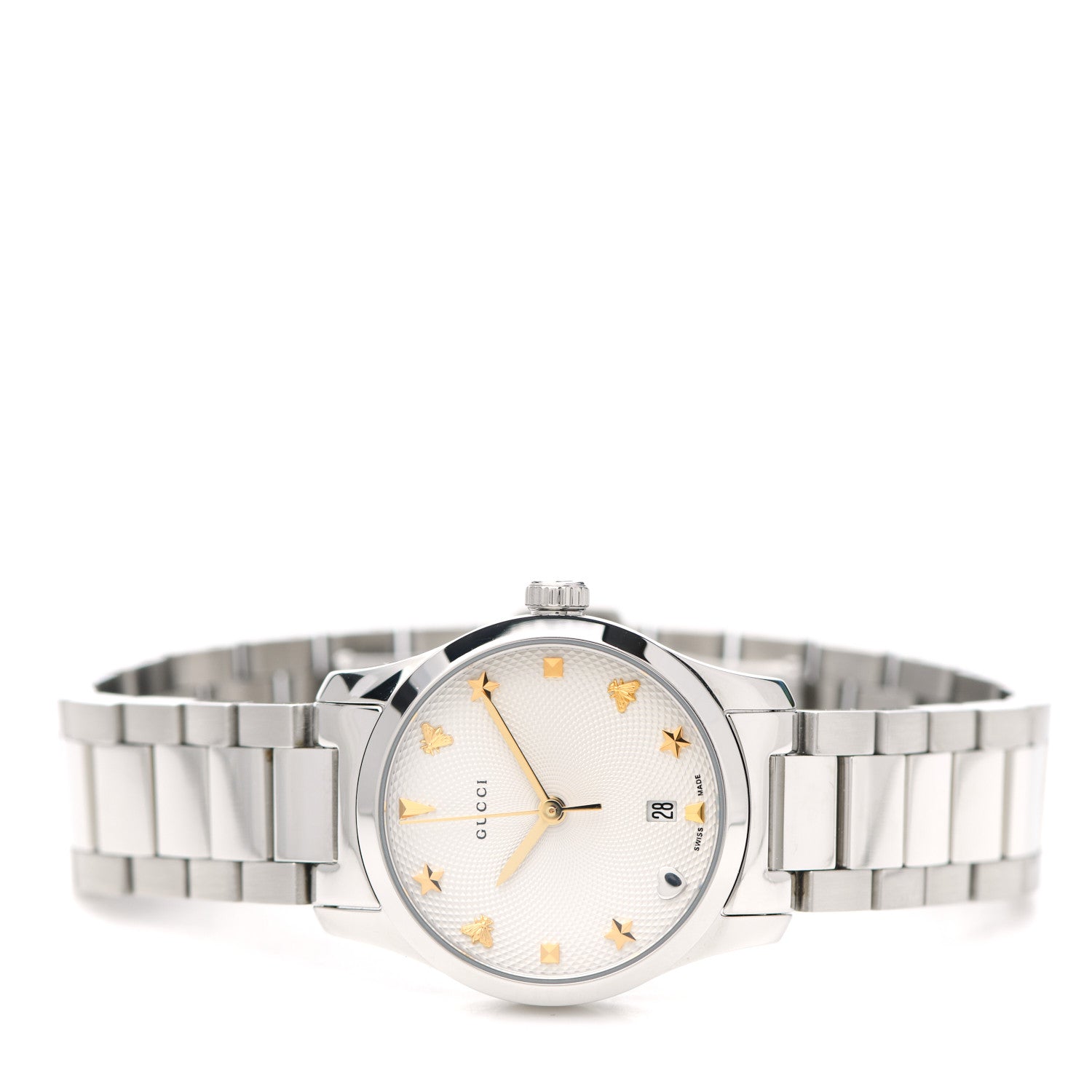 Gucci Stainless Steel 27mm G-Timeless Charm Quartz Watch 2 of 5