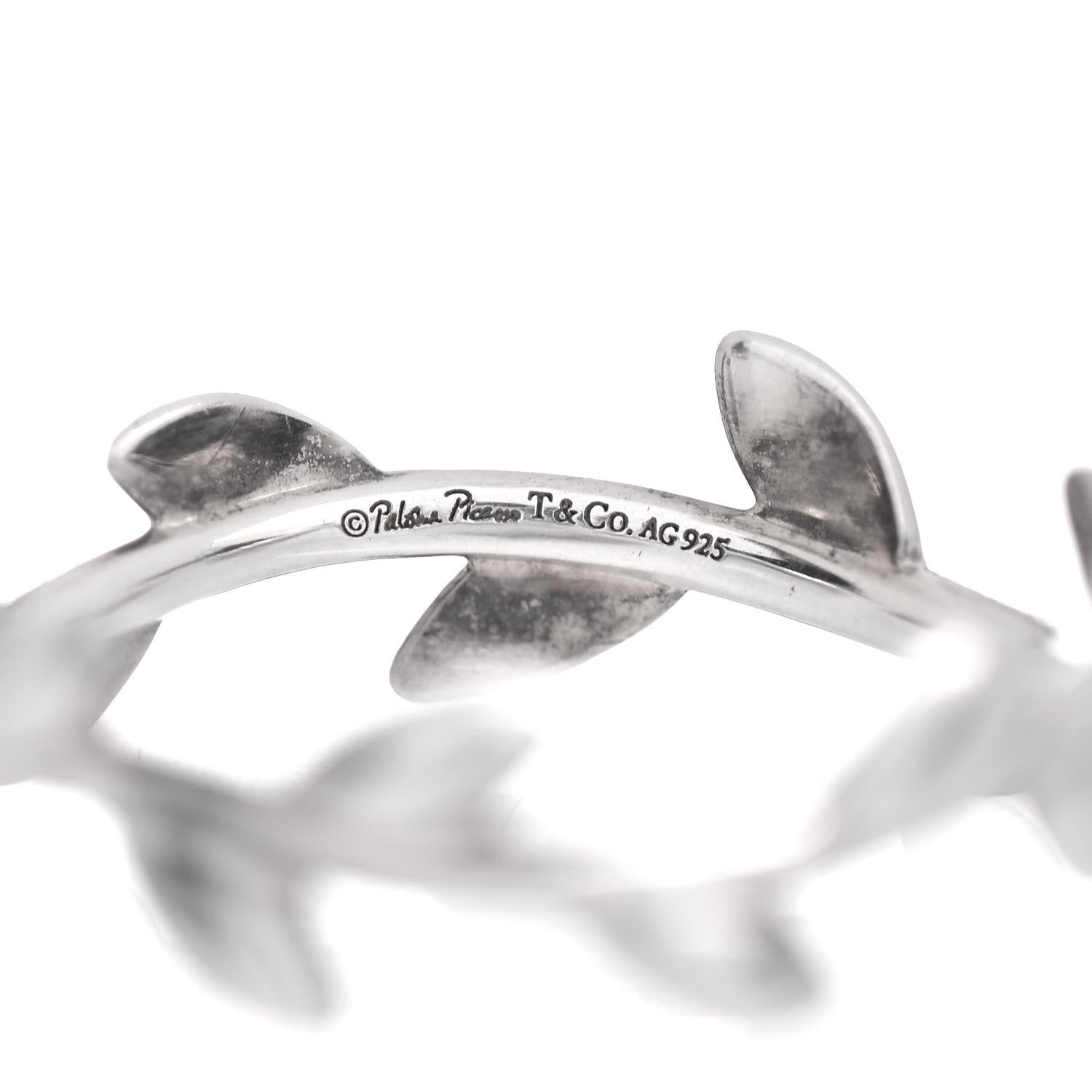 Tiffany Sterling Silver Paloma Picasso Narrow Olive Leaf Band Ring 54 7 4 of 4