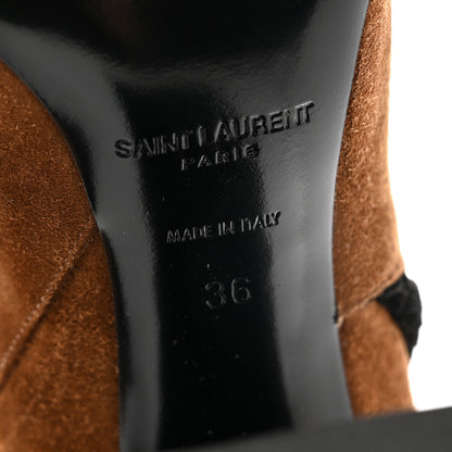 Saint Laurent Suede Over The Knee Boots 36 Brown 6 of 6