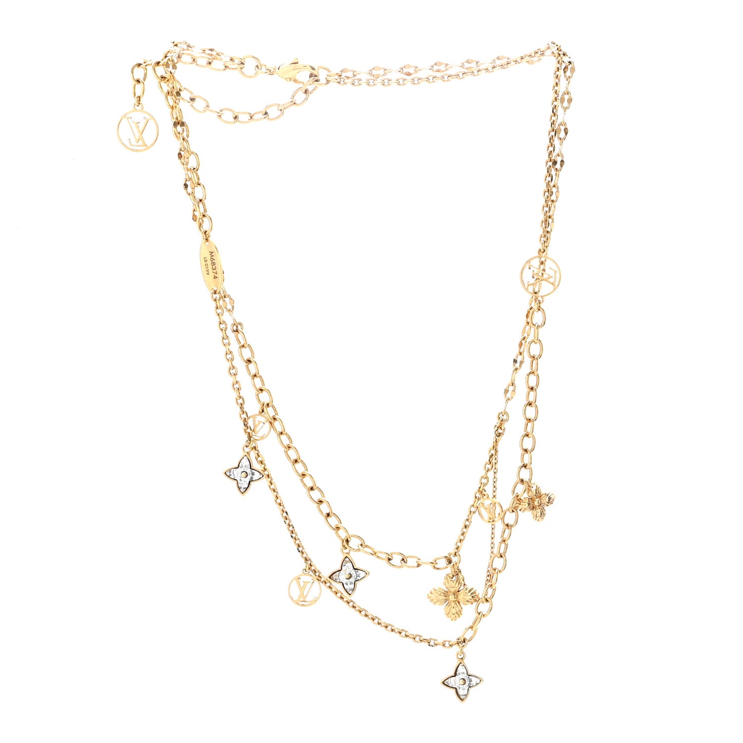 Metal Blooming Strass Necklace Gold