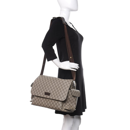 Gucci GG Plus Monogram Messenger Diaper Bag Dark Brown 2 of 13