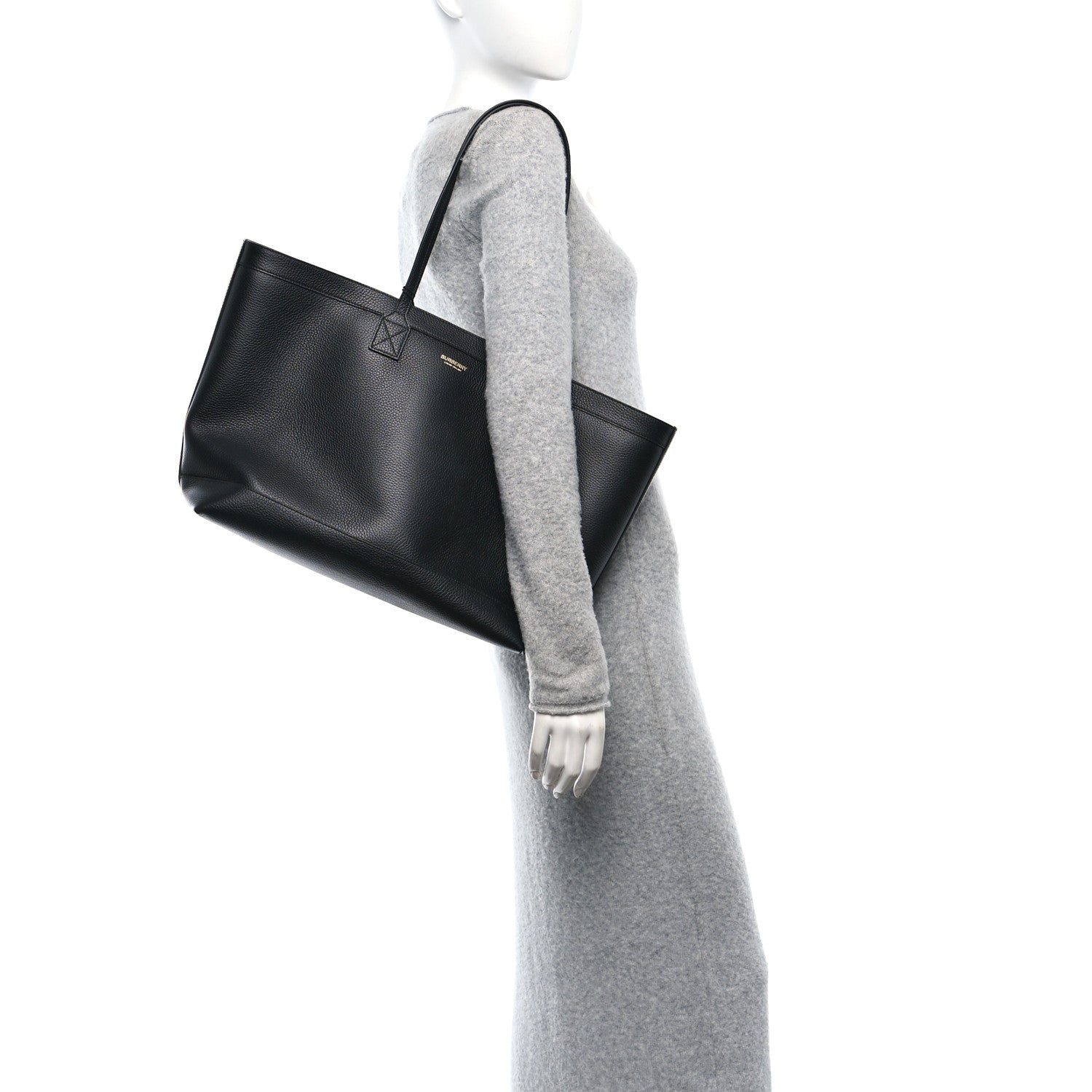 Burberry Grainy Calfskin Medium London Tote Bag Black 2 of 10