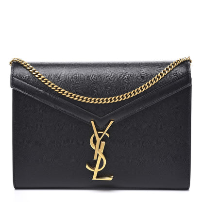 Saint Laurent Grain De Poudre Monogram Cassandra Chain Wallet Black Rouge Legion 1 of 12