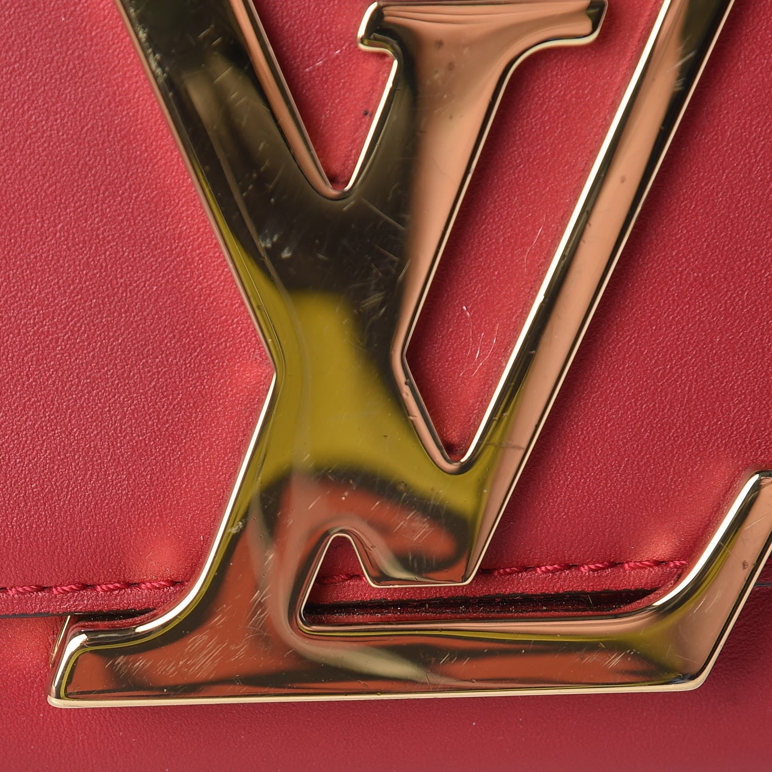 Louis Vuitton Calfskin Chain Louise GM Framboise 11 of 13