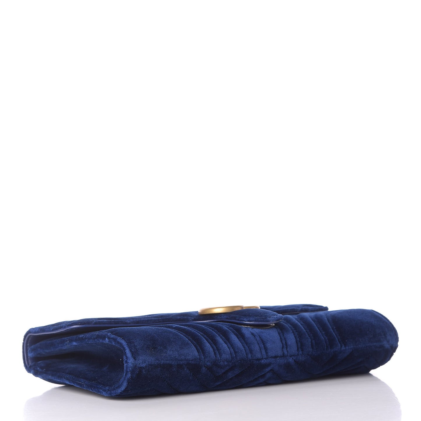 Velvet Matelasse GG Marmont Clutch Cobalt Blue