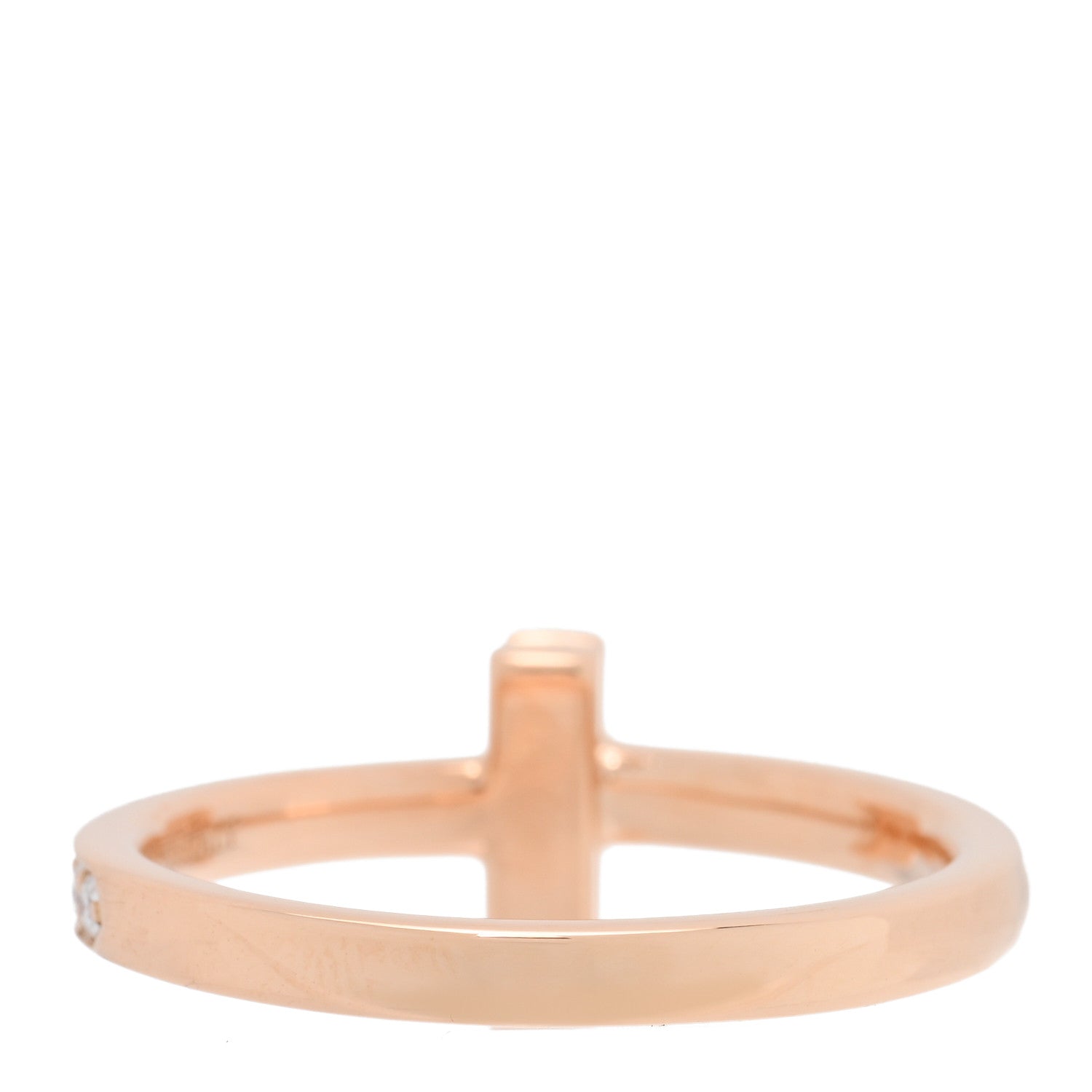 Tiffany 18K Rose Gold Diamond 2.5mm T T1 Ring 53 6.5 3 of 5