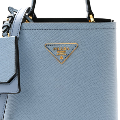 Prada Saffiano Cuir Calfskin Small Panier Bucket Bag Astrale Black 8 of 15