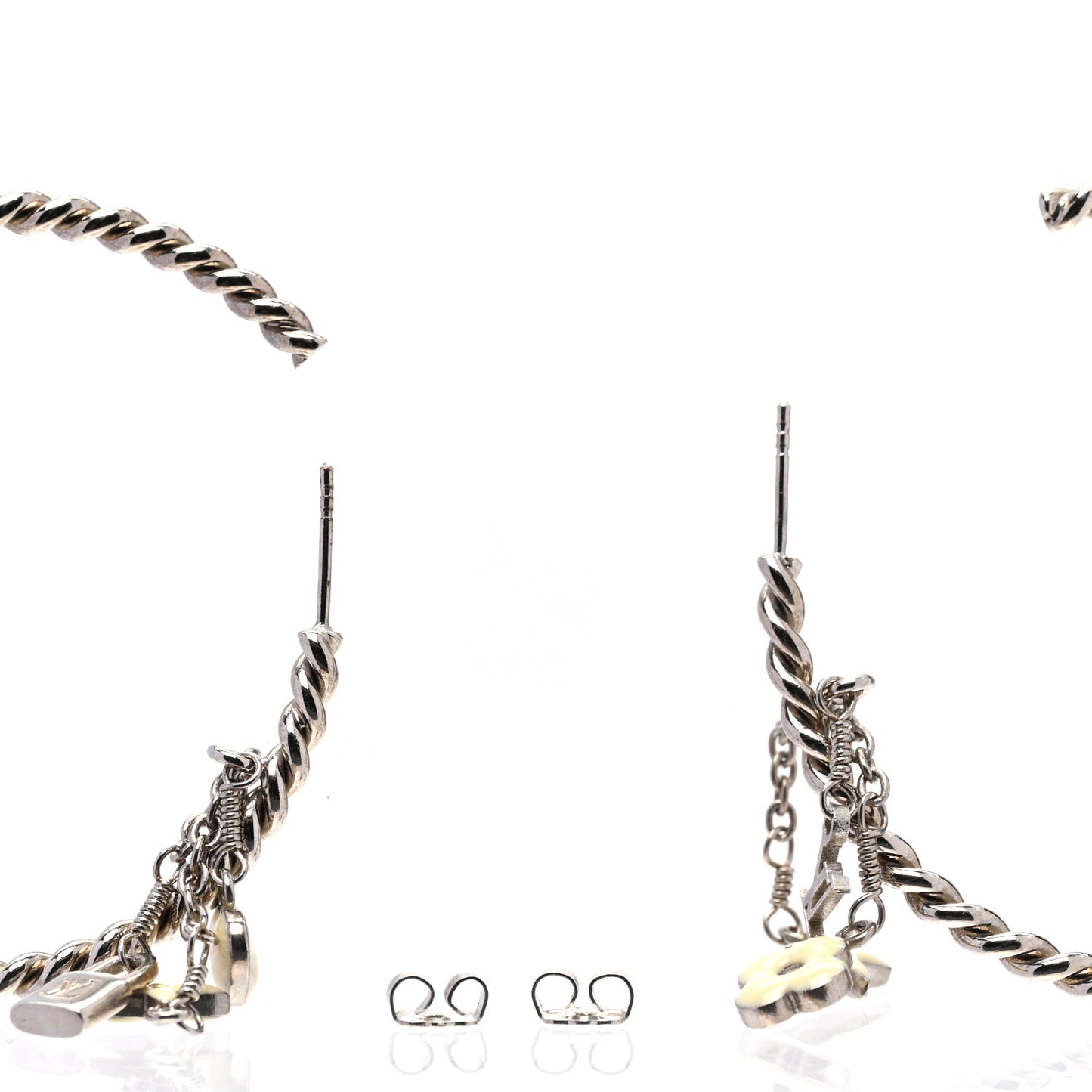 Sweet Monogram Creole Hoop Earrings Silver