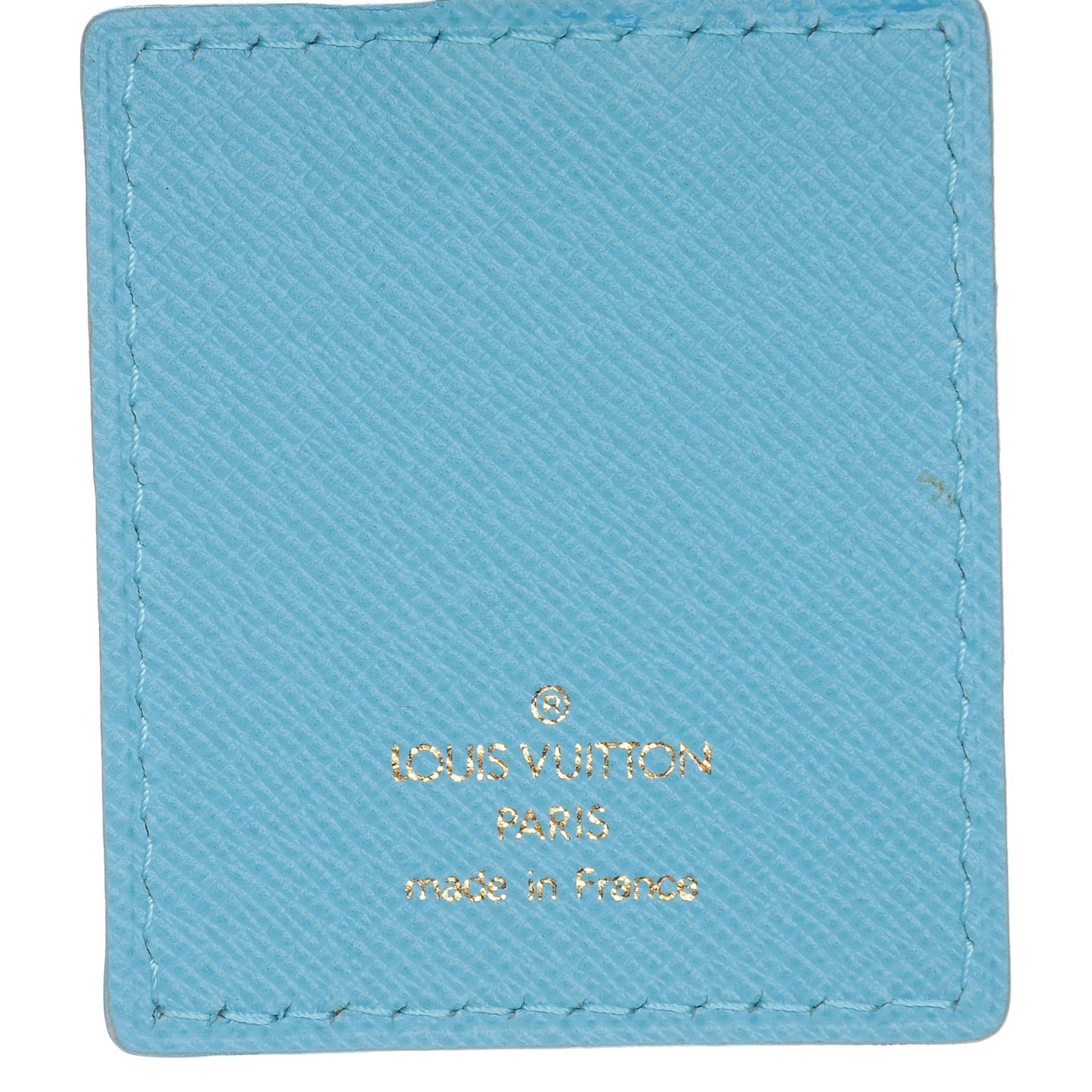 Vachetta Groom Key Ring Bag Charm Blue