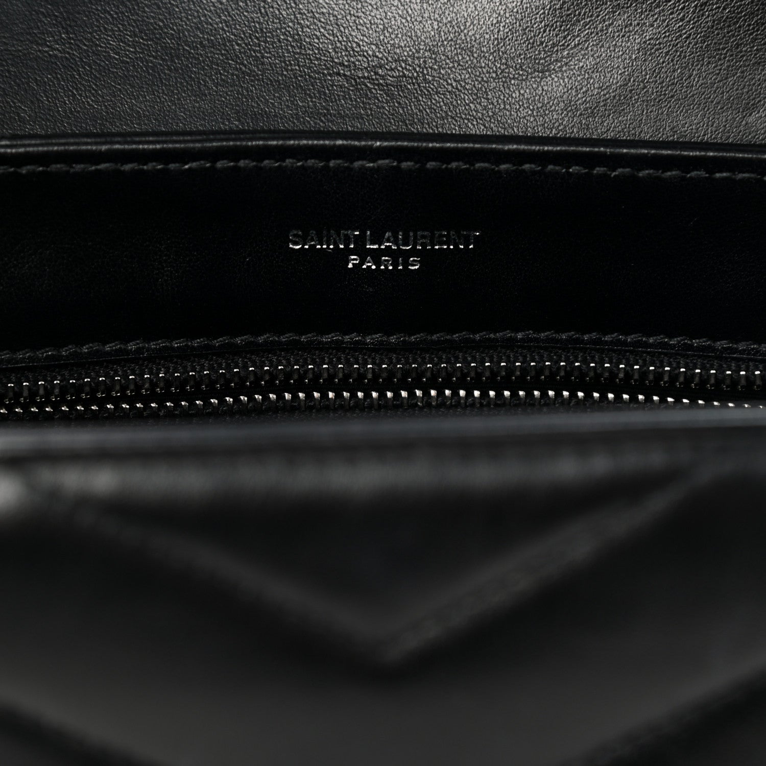 Saint Laurent Calfskin Y Quilted Monogram Toy Loulou Crossbody Bag Black 7 of 12