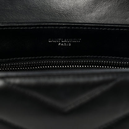 Saint Laurent Calfskin Y Quilted Monogram Toy Loulou Crossbody Bag Black 7 of 12
