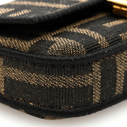 Fendi Fabric Jacquard FF 1974 Nano Baguette Charm Tobacco Moro Black 7 of 9