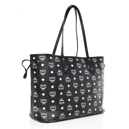 MCM Visetos Medium Reversible Shopper Tote Black 5 of 13