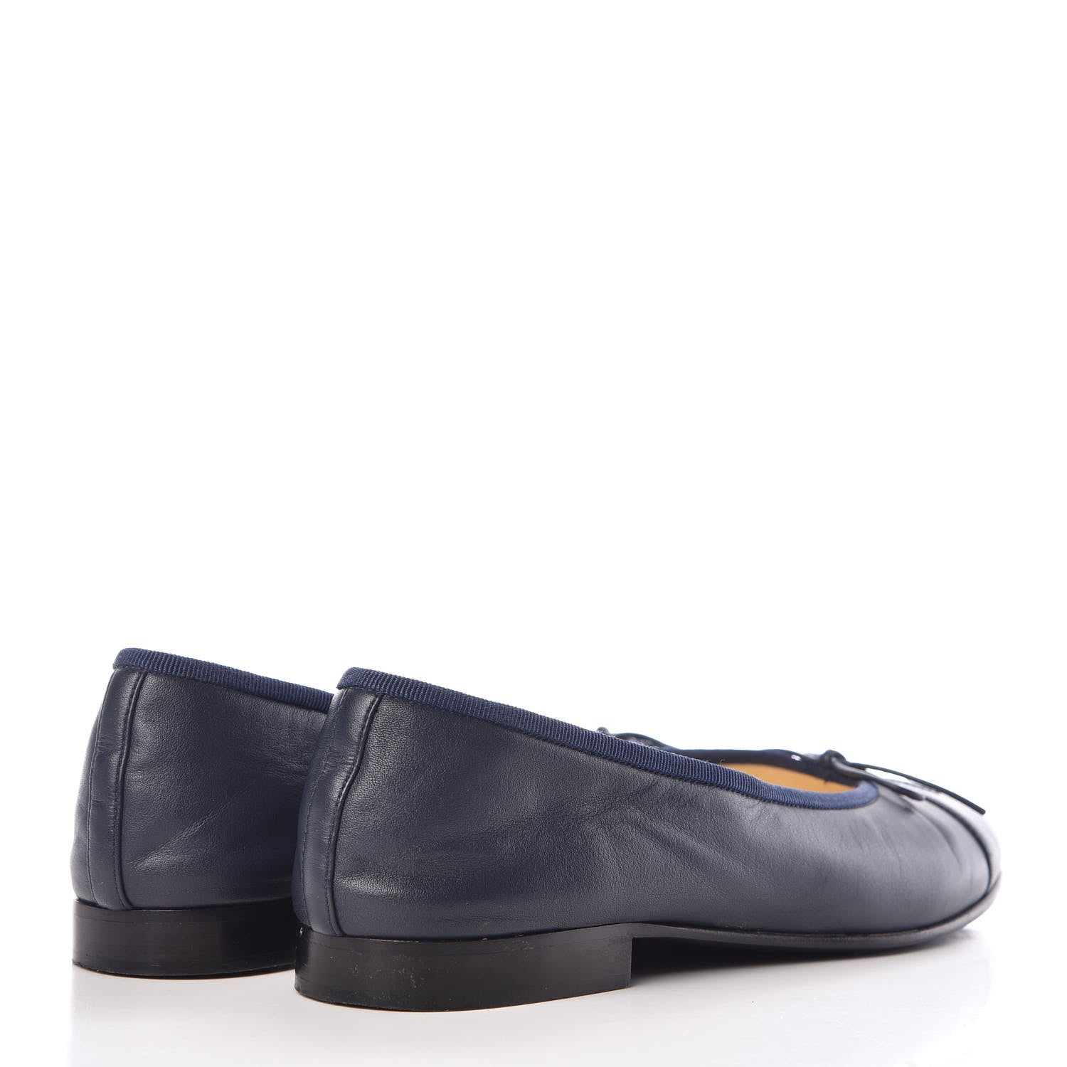 Chanel Lambskin CC Cap Toe Ballerina Flats 36 Navy 4 of 14