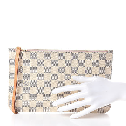 Louis Vuitton Damier Azur Neverfull MM GM Pochette Rose Ballerine 2 of 6