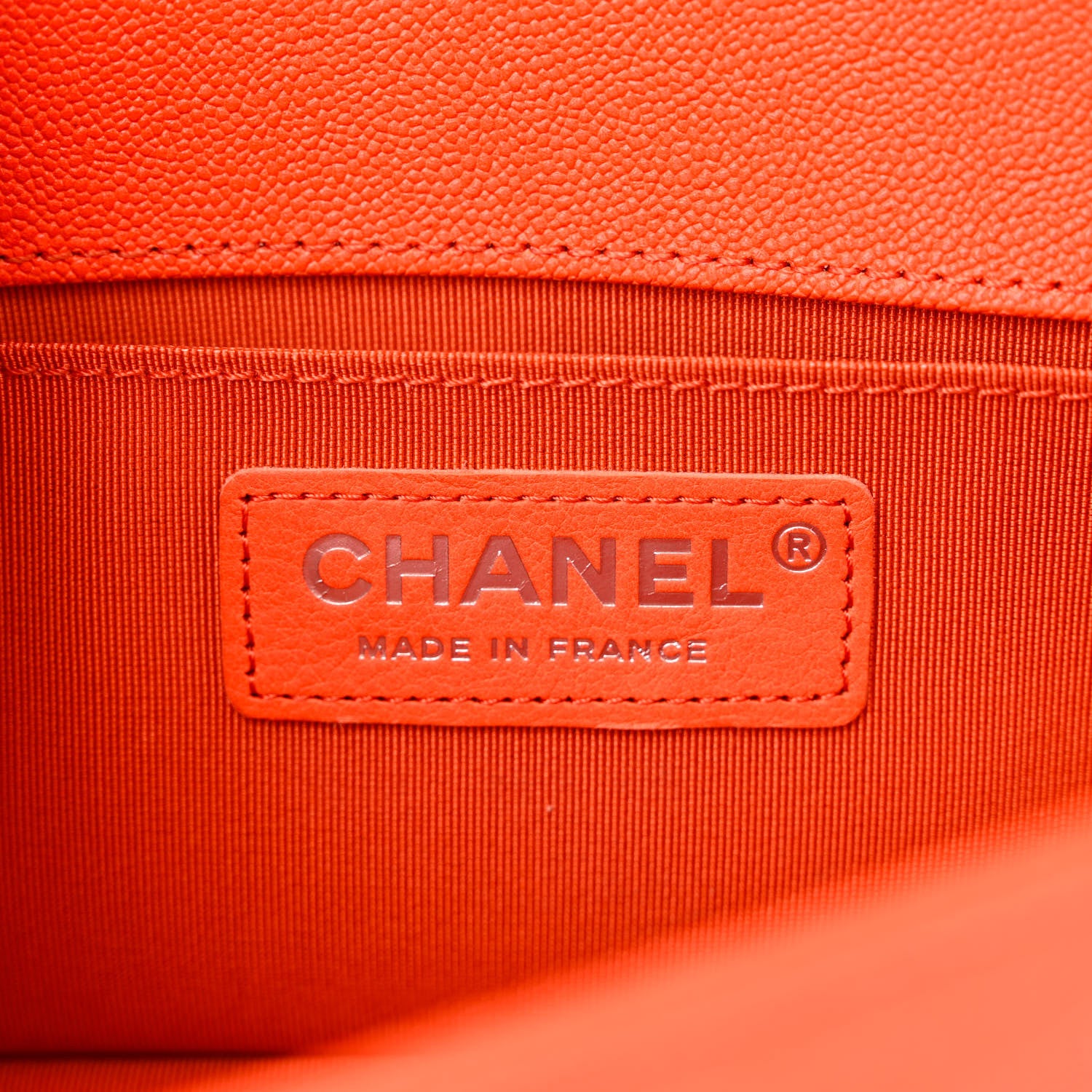 Chanel Caviar Quilted Small Boy Flap Orange 6 of 10