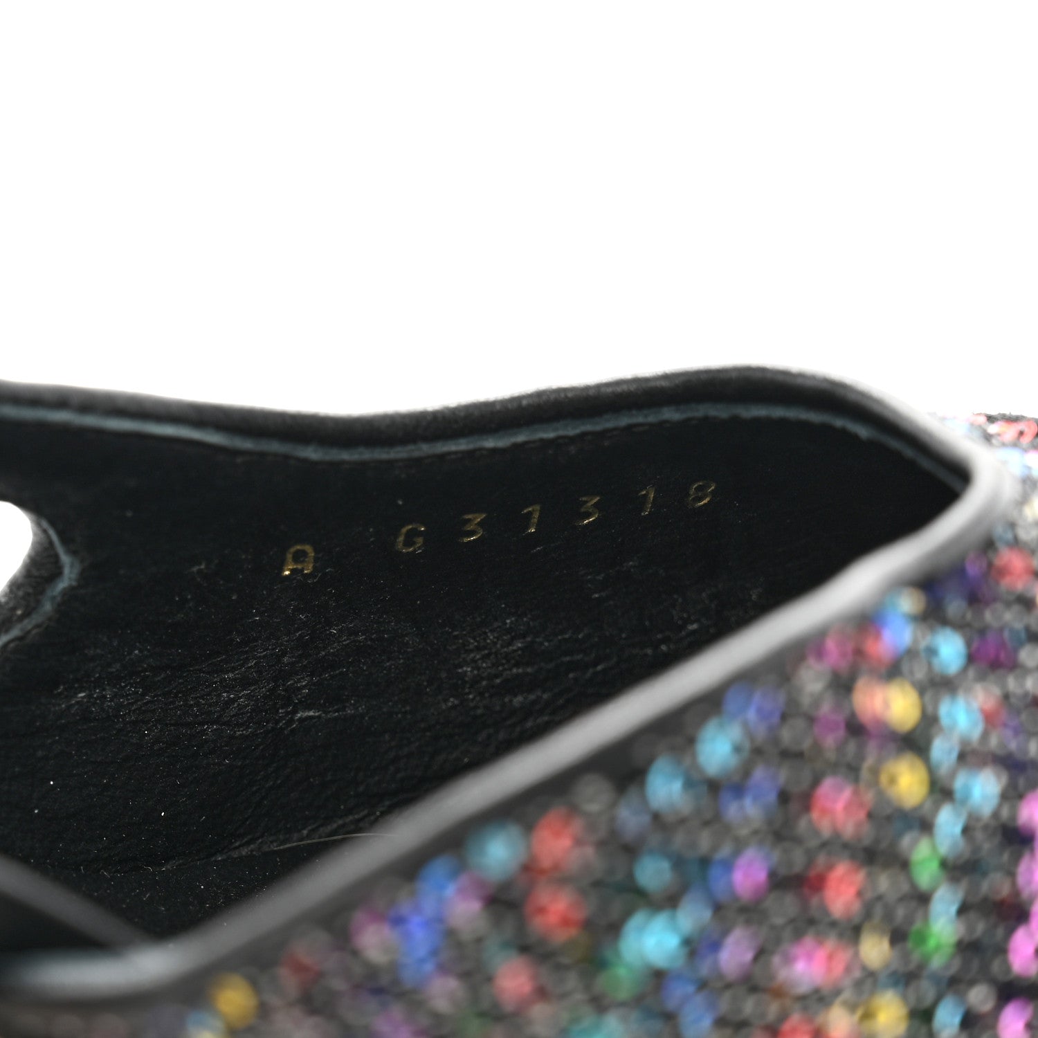 Chanel Glitter Grosgrain Cap Toe CC Slingback Pumps 38 Black Multicolor 8 of 11