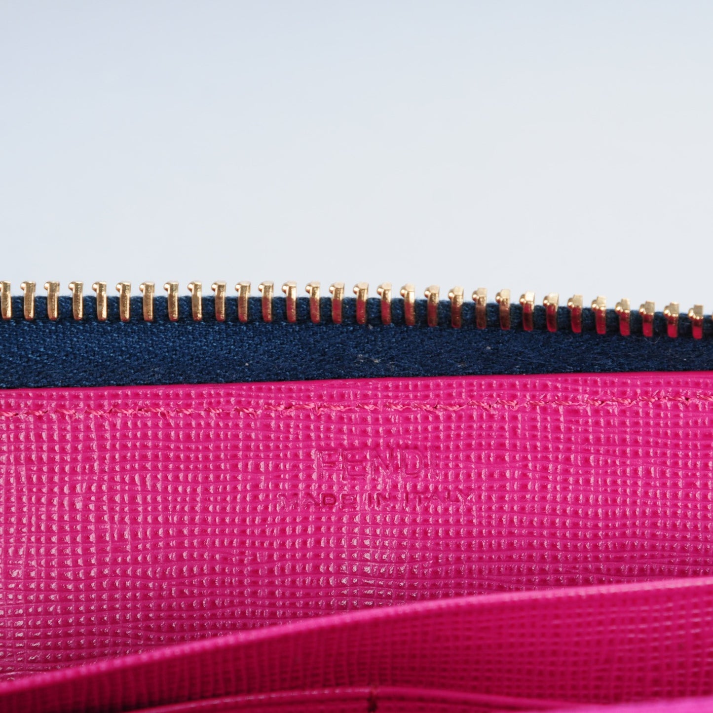 Vitello Elite Fendi Roma Simply Zip Around Wallet Cobalt Multicolor